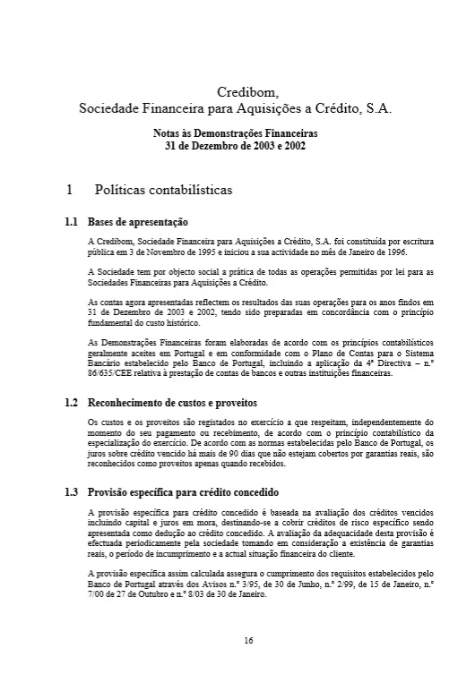 Notas As Demonstrações Financeiras 2003 - 2003 (1562)